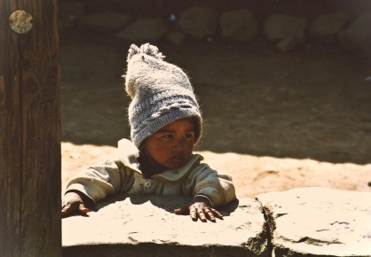 042-012 Kathmandu Young Boy with Woolly -LRC