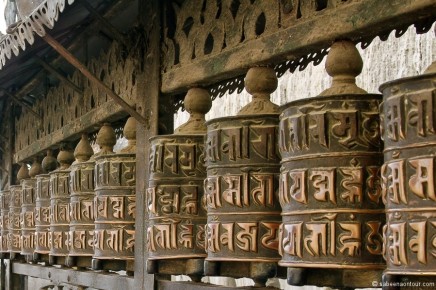 044-040 Kathmandu-Swayambhunath Temple Prayer Wheels-LRC